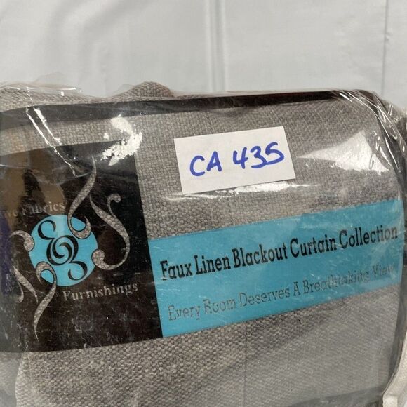 EFF Faux BOCHLN18513-108 Solid Grey Rod Pocket Room Darkening Curtain CA435 - Picture 5 of 6